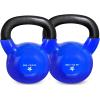 Yes4All Kettlebell, 5-100 LB Vinyl Coated Cast Iron Strength Training Kettlebells for Home Gym Exercises, Fitness, Full Body Workout Equipment, Push Ups, and Grip Strength(G. 35LB – Dark Blue)