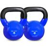 Yes4All Kettlebell, 5-100 LB Vinyl Coated Cast Iron Strength Training Kettlebells for Home Gym Exercises, Fitness, Full Body Workout Equipment, Push Ups, and Grip Strength(H. 40LB – Dark Blue)