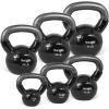 Yes4All Kettlebell, Vinyl Coated Kettlebell Cast Iron Sets with Stable Flat Bottom for Full Body Workout, Push up, Grip Strength Training & Weights Exercises(Black)