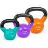 Yes4All Kettlebell, Vinyl Coated Kettlebell Cast Iron Sets with Stable Flat Bottom for Full Body Workout, Push up, Grip Strength Training & Weights Exercises(Multicolor)
