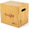Yes4All Plyo Box, 3-in-1 Wooden Box Jumps for Home Gym, 450 lbs Boxes Step Up with Smooth Edges & Wide Built-in Handles for Jumping, Strength Training, Lunges, Squats, Dips(A. Wood Basic)