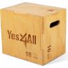 Yes4All Plyo Box, 3-in-1 Wooden Box Jumps for Home Gym, 450 lbs Boxes Step Up with Smooth Edges & Wide Built-in Handles for Jumping, Strength Training, Lunges, Squats, Dips(A. Wood Basic)
