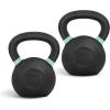 Yes4All Powder Coated Kettlebell, Cast Iron Core Kettlebells with Non-Slip Handle & Flat Bottom for Conditioning, Heavy Duty for Strength Training, 9lb to 71lb – Single & Pair(I – Light green – 24 KG / 53 LB)