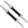 Yes4All Threaded Dumbbell Handles, 14/16/18/24 Inch Dumbbell Bar Pair, Chrome/Rubber Grip, Fit 1” or 1.15″ Plates, 4 Star-Lock Collars with Loose-Resistant Rubber Trims(Rubber)