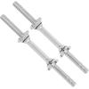 Yes4All Threaded Dumbbell Handles, 14/16/18/24 Inch Dumbbell Bar Pair, Chrome/Rubber Grip, Fit 1” or 1.15″ Plates, 4 Star-Lock Collars with Loose-Resistant Rubber Trims(Chrome)