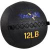 Yes4All Wall Ball, Soft Leather Weighted Iron Sand Ball for Dynamic Multifunctional Exercise, 6 LB – 30 LB(A. Black)