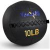 Yes4All Wall Ball, Soft Leather Weighted Iron Sand Ball for Dynamic Multifunctional Exercise, 6 LB – 30 LB(A. Black)