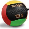 Yes4All Wall Ball, Soft Leather Weighted Iron Sand Ball for Dynamic Multifunctional Exercise, 6 LB – 30 LB(C. Premium Vibrant)