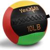 Yes4All Wall Ball, Soft Leather Weighted Iron Sand Ball for Dynamic Multifunctional Exercise, 6 LB – 30 LB(Vibrant)