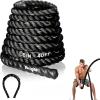 Yes4All 1.5/2 Inch Battle Ropes with Extra Protective Sleeve, Workout Ropes for Cross-Training Home Gym & Fitness Exercises, Strength Training – 30,40,50 Feet Lengths Available(1.5in – 40ft)
