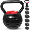 Yes4All Adjustable Kettlebell Set, 20–40 LB Weight Set, Solid Cast Iron Handle with Spacer Disks & Secure Lock, Space-Saving Kettlebell for Home Gym Strength Training, Black(40.0 Pounds)