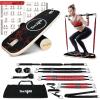 Yes4All Balance Board Sports Trainer, Surf Trainer Board With Adjustable Stoppers, Improve Core Strength and Balance Control(H. Combo Portable Home Gym – Black/Red)