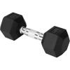 Yes4All Chrome Grip Encased Hex Dumbbells – Hand Weights With Anti-Slip 5-50 LBS Single(15 Pounds – Single)