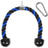 Yes4All Deluxe Tricep Rope Cable Attachment, 27 & 36 inch with 4 Colors, Exercise Machine Attachments Pulley System Gym Pull Down Rope with Carabiner(G. 27″ Blue Black)