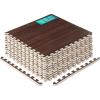 Yes4All EVA Interlocking Mats, Puzzle Floor Tiles, Foam Floor Padding with Border for Furniture, Home Space, Living Room, Garage(H. 48 Square Feet (12 Tiles) – Dark Walnut Wood)