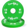 Yes4All Fractional Weight Plates Set, Available In Steel And Rubber, Set of 2/4/6 Plates in 1.25LB, 2.5LB, or 5LB Sizes, Micro Change Plates for Dumbbell and Olympic Barbell Weightlifting(J. 2.5LB x 2pcs (Rubber))