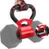 Yes4All Kettlebells Grip, Dumbbell Grip Handle, Convert Dumbbells into Kettlebell for Home Gym, Kettlebell for Weights Plate(C. Red/ Black)