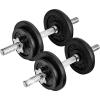 Yes4All Old School Adjustable Dumbbell Set with Weight Plates, Star Lock Collars/Connector, 40lbs to 200lbs Adjustable Weight Plates Set(A. 40LB or 20LB Pair – Black)