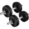 Yes4All Old School Adjustable Dumbbell Set with Weight Plates, Star Lock Collars/Connector, 40lbs to 200lbs Adjustable Weight Plates Set(C. 60LB or 30LB Pair – Black)