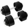 Yes4All Old School Adjustable Dumbbell Set with Weight Plates, Star Lock Collars/Connector, 40lbs to 200lbs Adjustable Weight Plates Set(I1. 105LB or 52.5LBS Dumbbell Pair – Black)