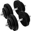 Yes4All Old School Adjustable Dumbbell Set with Weight Plates, Star Lock Collars/Connector, 40lbs to 200lbs Adjustable Weight Plates Set(K. 135LB or 67.5LBS Dumbbell Pair – Black)