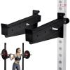 Yes4All Power Rack J-Hooks & Attachments – Heavy Duty Barbell Holders Compatible with 2×2 & 3×3 Power Racks for Home Gym(B. Premium Spotter Arms for Power Racks 2×2)