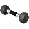 Yes4All Rubber Grip Encased Hex Dumbbell – Hand Weights With Anti-Slip 5-50 LBS Single(A. 5 Pounds)