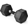 Yes4All Rubber Grip Encased Hex Dumbbell – Hand Weights With Anti-Slip 5-50 LBS Single(I. 45 Pounds)