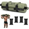 Yes4All Sandbags for Working Out, Adjustable Sand Bags for Weight Training with Handles, Multiple Colors & Sizes 5-200lbs(D. Army Green – XL (125-200 Lbs))