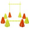 Yes4All Speed and Agility Training Equipment Set – Hurdles and Cones for Athletes in Soccer, Basketball, Football(A. 8 Green/ Orange Cones + 4 Bars)