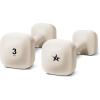 Yes4All Square Neoprene Dumbbell Set for Women/Men, Workout Hand Weight Dumbbells Set of 2, 2lb – 20lb with 4 Colors, Anti-Roll, Anti-Slip Exercise Dumbbells Weights for Home Gym,(B. 3lbs – Beige)