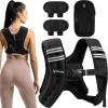 Yes4All Weight Vest, 8lb/12lb/16lb/20lb/30lb Fixed Weighted Vests for Women & Men With Reflective Stripe, 2 Shoulder Pads & Phone Pocket – Ideal for Workout, Walking, Strength Training(Black)