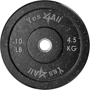 Yes4All 2″ Bumper Plate, 10-190 LB Olympic Rubber Weight Plate with Steel Hub for WeightLifting, Strength Training, Home Gym, Less Impact, Absorb Bounce & Shock, Multiple Options(10LB)