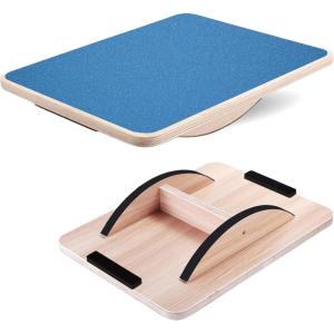 Yes4All 350LBS Professional Wooden Balance Board for Leg Workout, Anti-Slip Rocker Board, Wobble Board for Standing Desk(B. Blue)