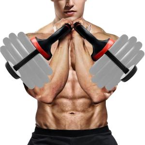 Yes4All Adjustable Kettlebell Handle for Weight Plates, Dumbbell Converter for Strength Training Kettlebells, Home Gym(C. Red – Pair)