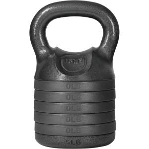 Yes4All Adjustable Kettlebell Set, 20–40 LB Weight Set, Solid Cast Iron Handle with Spacer Disks & Secure Lock, Space-Saving Kettlebell for Home Gym Strength Training, Black(20lbs)