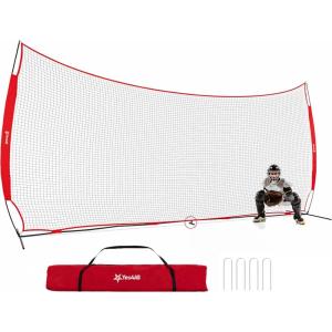 Yes4All Backstop Net for Backyard, 12x9ft Large Lacrosse Backstop, Durable Knotless Net with Strong Frame, 4 U Nails & Carry Bag – Ideal for Golf, Baseball, Basketball, Soccer, Hockey(20x10ft)