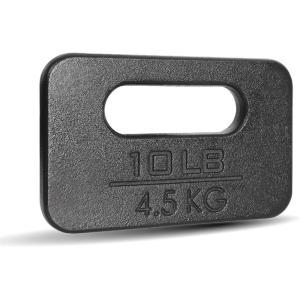 Yes4All Cast Iron Rucking Weight for Backpack, Training Weight Plate with Ergonomic Rounded Handle, Protective Glossy Finish for Weighted Walking, Hiking, Rucking, Resistance Workout, 10 LB(A. 10LB)