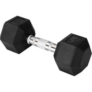 Yes4All Chrome Grip Encased Hex Dumbbells – Hand Weights With Anti-Slip 5-50 LBS Single(40 Pounds – Single)