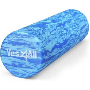 Yes4All EVA Firm Foam Roller for Back – Round Back Roller for Exercise, Yoga & Pilates 12/18/24/36 inch(O. Ocean Marbled)