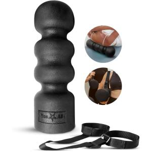 Yes4All EVA Firm Foam Rollers for Yoga & Pilates, Available in 12, 18, 24, 36 inch, Yoga Roller for Massage, Stretching, Core Strengthening(X. Wave Black)