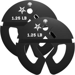 Yes4All Fractional Weight Plates Set, Available In Steel And Rubber, Set of 2/4/6 Plates in 1.25LB, 2.5LB, or 5LB Sizes, Micro Change Plates for Dumbbell and Olympic Barbell Weightlifting(A. 1.25LB x 2pcs (Steel))