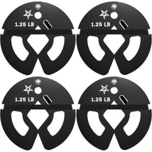 Yes4All Fractional Weight Plates Set, Available In Steel And Rubber, Set of 2/4/6 Plates in 1.25LB, 2.5LB, or 5LB Sizes, Micro Change Plates for Dumbbell and Olympic Barbell Weightlifting(B. 1.25LB x 4pcs (Steel))