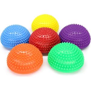 Yes4All Hedgehog Balance Pods for Exercise, Core Body Balancing, Balance Pods for Youth & Adults with Hand Pump – Set of 5(B. Hedgehog – 6pcs)