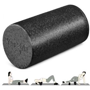 Yes4All High-Density EPP Round Back Roller Foam, Exercise Foam Roller for Yoga, Pilates & Stretching – 12, 18, 24, 36 inch(B. Black)