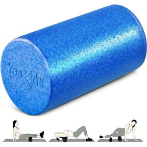 Yes4All High-Density EPP Round Back Roller Foam, Exercise Foam Roller for Yoga, Pilates & Stretching – 12, 18, 24, 36 inch(Blue)