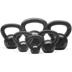 Yes4All Kettlebell Sets, 5 – 10 – 15 – 20 – 25 – 30 LB Cast Iron Strength Training Kettlebells, Wide Handles & Flat Bottom, Multi-Level from Beginners to Pros for Strength Training & Home Gym(H. 5 – 10 – 15 – 20 – 25 – 30 lbs)