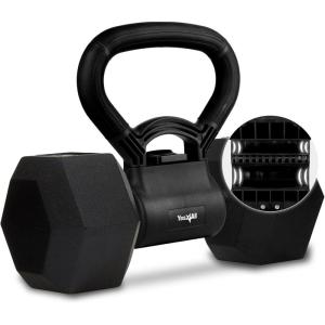 Yes4All Kettlebells Grip, Dumbbell Grip Handle, Convert Dumbbells into Kettlebell for Home Gym, Kettlebell for Weights Plate(A. Full Black Upgraded)