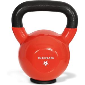 Yes4All Kettlebells Rubber Base, Kettlebell Set for Women, Strength Training Kettlebells Weights (10-65 lbs)(O. 65LB – Dark Red)