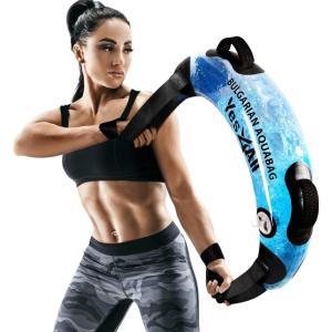 Yes4All Large Aqua Bags for Workout 35/45/80lbs – Ultimate Core Water Weights Aqua Bag – Portable Stability Fitness – Perfect Agility, Durability for Indoors and Outdoors – Clear & Dark Blue(C. Bulgarian Aquabag – Clear – 33LB)